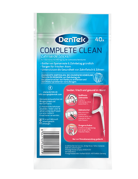 Complete Clean Floss picks - back of pack