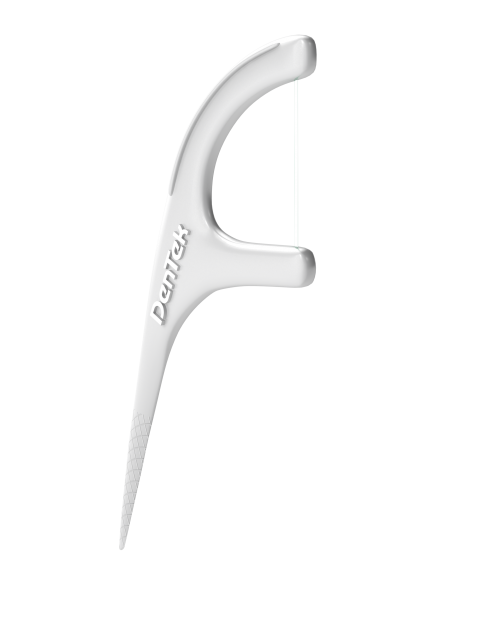 White Dentek Floss Pick